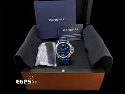 PANERAI 沛納海 Luminor Due Luna PAM1179 <font color="#4169e1">藍色太陽紋三明治夜光面盤</font> 三日鍊 PAM01179 不鏽鋼材質&nbsp;<font color="#0582f5">月相腕錶</font><font color="#FF0000"> 2023年保卡 新式快拆錶帶</font> 自動上鍊 38mm