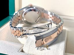 ROLEX 勞力士 Datejust 36 蠔式日誌型 126231 玫瑰金 半金款&nbsp;<font color="#009100">綠羅馬時標面盤</font> DJ36 經典三角坑紋錶圈 <font color="#FF0000">2023年保單 紀念型（Jubilee）五銖錶帶</font> 自動上鍊 36mm