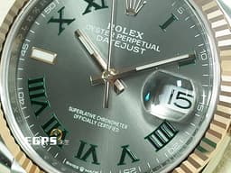 ROLEX 勞力士 Datejust 36 蠔式日誌型 126231 玫瑰金 半金款&nbsp;<font color="#009100">綠羅馬時標面盤</font> DJ36 經典三角坑紋錶圈 <font color="#FF0000">2023年保單 紀念型（Jubilee）五銖錶帶</font> 自動上鍊 36mm
