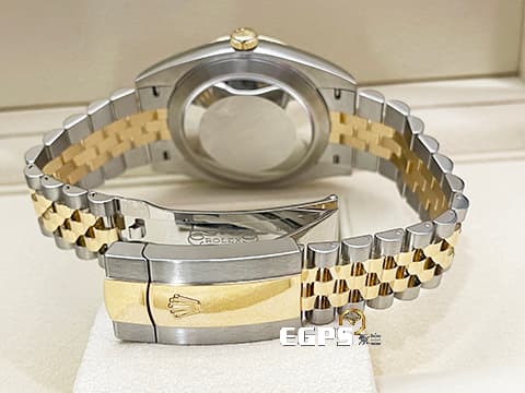 ROLEX 勞力士 DateJust 41 蠔式日誌型 126333 原廠鑽石時標 皇帝金面盤 18K黃金 半金款 DJ41 經典三角坑紋錶圈 2025年新式保單 紀念型（Jubilee）五銖錶帶 自動上鍊 41mm