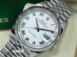 ROLEX 勞力士  Datejust  126234 <font color=#FF0000> 2025年保單 白色羅馬時標面盤 </font> 18K白金 太陽框 自動上鍊 36mm
