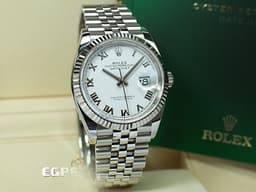 ROLEX 勞力士  Datejust  126234 <font color=#FF0000> 2025年保單 白色羅馬時標面盤 </font> 18K白金 太陽框 自動上鍊 36mm