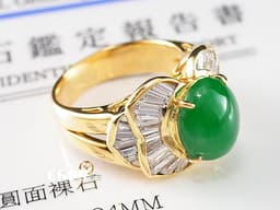 黃K金 天然鑽石 鑽石 天然玉石 鑲鑽 A貨 翡翠 戒指<font color=#FFFF33> 貴婦最美的單品! 適合氣質出眾~萬眾矚目～美如天仙的您~ </font>  <font color=#FF0000>附鑑定證書 </font>
