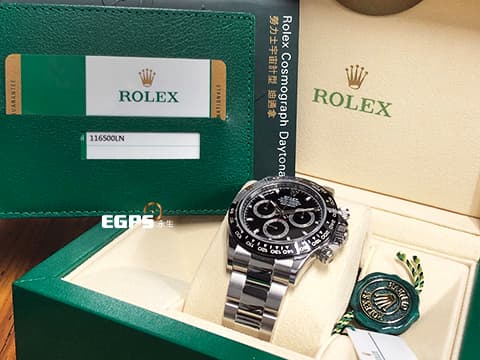ROLEX 勞力士 Cosmograph Daytona 宇宙計時型 迪通拿 116500LN 計時碼表 陶瓷圈 不鏽鋼材質&nbsp;絕版款 經典陶瓷圈黑熊貓  2020年保卡&nbsp;賽車錶 自動上鍊 40mm