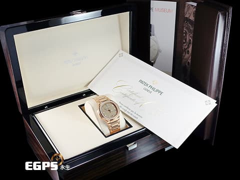 Patek Philippe 百達翡麗 PP錶 7118 /1200R-010 金鷹 7118/1200R-010 18K玫瑰金材質 鍊帶款 PP印記 原廠鑲嵌56顆鑽石錶圈（共0.67克拉）&nbsp;玫瑰金色水波紋路面盤 2024年保單&nbsp;自動上鍊 35.2mm