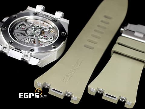 Audemars Piguet AP錶 愛彼 Royal Oak Offshore 皇家橡樹離岸型 飛返計時碼錶 26420SO.OO.A600CA.01  不鏽鋼材質 黑色陶瓷錶圈  格紋煙燻淺棕色面盤  2023年保卡 新式快拆錶帶 搭載全新4401機芯 自動上鏈 43mm