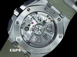 Audemars Piguet AP錶 愛彼 Royal Oak Offshore 皇家橡樹離岸型 飛返計時碼錶 26420SO.OO.A600CA.01  不鏽鋼材質 黑色陶瓷錶圈 <font color="#e1e6a8"> 格紋煙燻淺棕色面盤</font><font color="#F75000"> </font> <font color="#FF0000">2023年保卡 新式快拆錶帶 搭載全新4401機芯 </font>自動上鏈 43mm