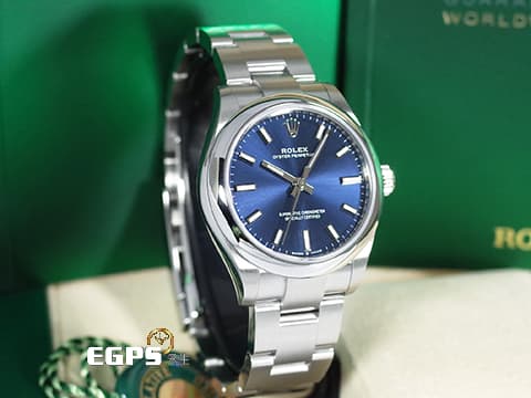 ROLEX 勞力士 Oyster Perpetual 31 蠔式恆動型 277200 亮藍色面盤 柱狀時標 經典 OP31 不鏽鋼 2024年保卡 自動上鍊 31mm