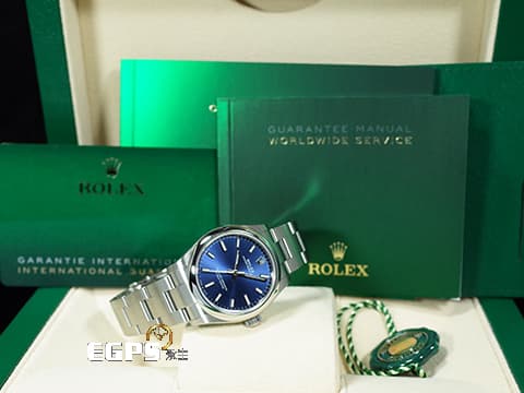 ROLEX 勞力士 Oyster Perpetual 31 蠔式恆動型 277200 亮藍色面盤 柱狀時標 經典 OP31 不鏽鋼 2024年保卡 自動上鍊 31mm