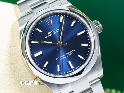 ROLEX 勞力士 Oyster Perpetual 31 蠔式恆動型 277200 亮藍色面盤 柱狀時標 經典 OP31 不鏽鋼 2024年保卡 自動上鍊 31mm