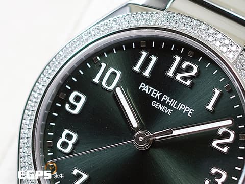 PATEK PHILIPPE 百達翡麗 PP錶 Twenty~4系列 7300/1200A-011 橄欖綠色日輝紋面盤  不鏽鋼 原鑲鑲鑽 2025年保單 新式摺疊帶扣 自動上鍊 36mm