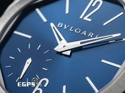 BVLGARI 寶格麗 Bulgari Octo Finissimo系列 103431 <font color=#2828FF>藍色太陽紋面盤</font> 八角形多稜角設計錶框 小秒針 <font color=#9fdbe9>PT950 鉑金微型自動盤</font> 超薄 不鏽鋼 <font color=#FF0000>2025年保單</font> 自動上鍊 40mm