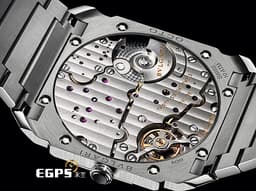BVLGARI 寶格麗 Bulgari Octo Finissimo系列 103431 <font color=#2828FF>藍色太陽紋面盤</font> 八角形多稜角設計錶框 小秒針 <font color=#9fdbe9>PT950 鉑金微型自動盤</font> 超薄 不鏽鋼 <font color=#FF0000>2025年保單</font> 自動上鍊 40mm