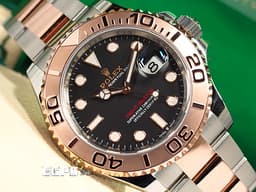 ROLEX 勞力士 Yacht-Master 遊艇名仕型 126621 <font color=#f3baa1>永恆玫瑰金 半金款 </font> 黑色面盤 <font color=#FF0000>3235機芯 2023年新式綠卡</font> 自動上鍊 40mm