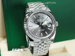 ROLEX 勞力士 DATEJUST II 蠔式日誌型 經典 126334 18K白金框 <font color="#70CCE1">銀灰色面盤</font> 柱狀夜光時標 <font color="#FF0000"> 2026年新式保卡 </font> 自動上鏈 41mm