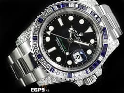 ROLEX 勞力士 GMT-Master II 116710LN 格林威治型 精鑲鑽錶 116710 LN 兩地時區 <font color=#FF0000> 店長說：這個精鑲藍寶石鑽框，讓您花少少的錢，卻有著完全不同的感覺，價值感值上百萬等級，不想到處撞錶跟別人一樣，趕快來買吧！！</font> 自動上鍊 40mm