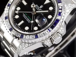 ROLEX 勞力士 GMT-Master II 116710LN 格林威治型 精鑲鑽錶 116710 LN 兩地時區 <font color=#FF0000> 店長說：這個精鑲藍寶石鑽框，讓您花少少的錢，卻有著完全不同的感覺，價值感值上百萬等級，不想到處撞錶跟別人一樣，趕快來買吧！！</font> 自動上鍊 40mm