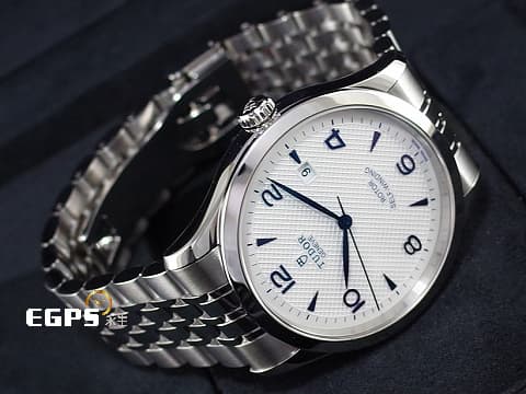 TUDOR 帝舵 1926系列 91550-0005 藍色指針、時標搭配白色浮雕裝飾面盤 經典 大三針 不鏽鋼 周董 周杰倫代言款 2025年保單 自動上鍊 39mm