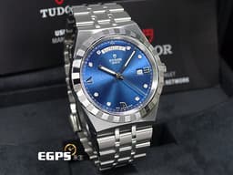 TUDOR 帝舵 ROYAL Date Day 皇家系列 M28600-0006 <font color=#4169e1>藍色太陽紋 鑽石時標面盤</font> 不鏽鋼 <font color=#FF0000>2024年新式保卡</font> M28600 自動上鍊 41mm