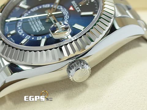 ROLEX 勞力士 Sky-Dweller 天行者 326934 不鏽鋼材質 年曆錶 藍面天行者 紀念型（Jubilee）錶帶2023年新式保卡&nbsp;自動上鍊 42mm