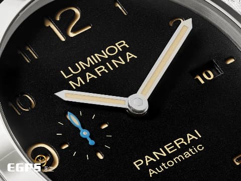 PANERAI 沛納海 Lumnior Marina 1950 PAM01359  經典三明治面盤 菸草色時標 PAM1359 藍色小秒針 三日鍊  菸草面 三明治面盤  絕版經典透明錶背款   自動上鍊 44mm