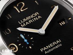 PANERAI 沛納海 Lumnior Marina 1950 PAM01359  <font color=#EA7500>經典三明治面盤 菸草色時標</font> PAM1359 <font color=#4169e1>藍色小秒針</font> 三日鍊  菸草面 三明治面盤 <font color=#FF0000> 絕版經典透明錶背款 </font>  自動上鍊 44mm