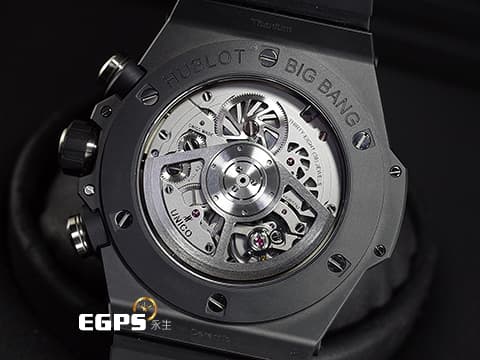 Hublot 宇舶 Big Bang 大爆炸 Unico  411.CI.1170.RX  黑色陶瓷材質&nbsp;2018年保卡 飛返計時碼錶 自動上鍊 45mm