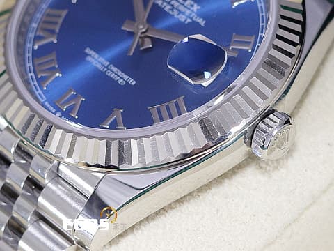 ROLEX 勞力士 DATEJUST 41 經典 蠔式日誌型 126334 搶手 羅馬時標藍色面盤 18K白金框 2025年保單 紀念型（Jubilee）五銖錶帶 自動上鍊 41mm