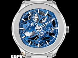 PIAGET 伯爵 Polo skeleton系列 G0A45004 <font color="#2828FF">藍色鏤空面盤 微型自動盤超薄鏤空機芯</font>&nbsp;枕型 不鏽鋼 <font color="#FF0000">2023年保單 新式快拆錶帶 另附原廠藍色皮錶帶</font> 自動上鍊 42mm