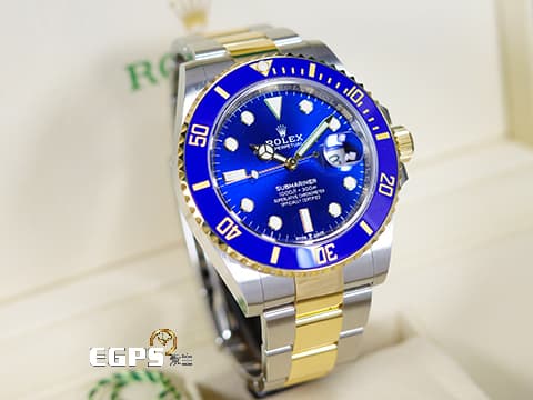 ROLEX 勞力士 Submariner Date 蠔式 潛航者 126613LB 藍水鬼 藍色陶瓷錶圈 126613 LB 半金款 18K黃金 潛水錶 2024年保卡 自動上鍊 41mm