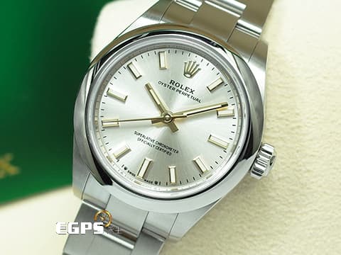 ROLEX 勞力士 Oyster Perpetual 28 蠔式恆動型 276200 銀色太陽紋面盤搭配金色指針 OP28 不鏽鋼 大三針 2021年保卡&nbsp;自動上鍊 28mm
