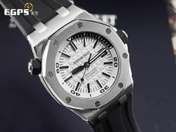 Audemars Piguet 愛彼 AP錶 Royal Oak Offshore Diver 皇家橡樹 離岸型 15710ST.OO.A002CA.02 潛水錶 15710 ST 白呆<font color="#FF0000">&nbsp;台灣公司貨 透背款</font> 自動上鍊 42mm