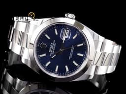 ROLEX 勞力士 Datejust 41 蠔式日誌型 126300 <font color=#4169e1>亮藍色面盤</font> 經典 DJ41 不鏽鋼 <font color=#FF0000>2025年保卡 蠔式（Oyster）三節錶帶</font> 自動上鍊 41mm