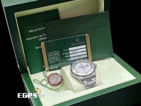 ROLEX 勞力士 Oyster Perpetual Yacht-Master 116622 遊艇名仕型 不鏽鋼材質 鉑金框   絕版鉑金噴砂面盤 紅色秒針&nbsp; 自動上鏈 40mm