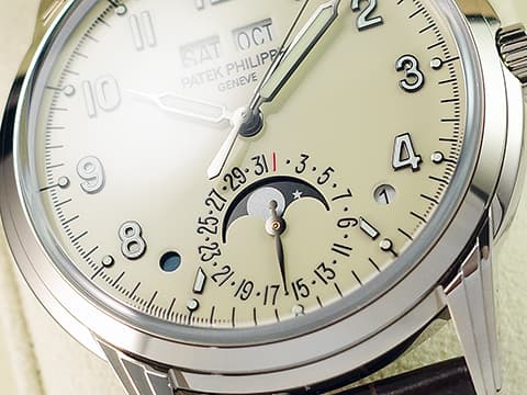 Patek philippe 百達翡麗 PP錶 Grand Complications 超級複雜功能時計 Perpetual Calendar 萬年曆 5320G-001 米白色漆面盤 奶油面 月相盈虧 18K白金材質 2020年台灣公司貨 5320 G 歡迎錶友以 PP、AP、RM、勞力士 來店交換，本店將以最高價評估～ 自動上鍊 40mm