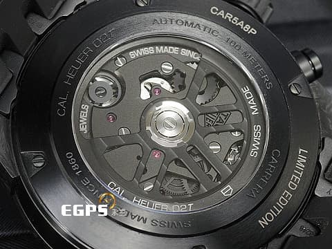 TAG Heuer 泰格 豪雅 Carrera 卡萊拉 Tourbillon Choronograph 計時碼錶 CAR5A8P. FC6415 鍛造碳材質 鏤空面盤&nbsp;浮動式 飛行陀飛輪 全球限量500顆&nbsp;自動上鍊 45mm