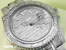 ROLEX 勞力士 GMT-MASTER II 格林威治型 116710LN 兩地時間 116710 不鏽鋼材質 <font color="#FF00FF">精鑲滿天星鑽石虎紋面盤、精鑲梯鑽雙向旋轉錶圈、滿鑲錶帶及摺疊帶扣</font><font color="#ff0000">&nbsp;</font>自動上鍊 40mm