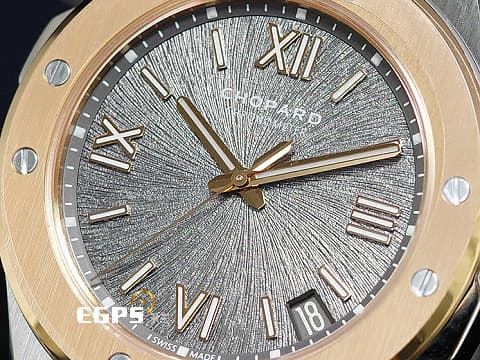 CHOPARD 蕭邦 Alpine Eagle 雪山傲翼 雄鷹 系列 298600-6001 18K玫瑰金材質 半金款 灰色拉絲紋面盤 2023年保單 自動上鍊 41mm