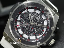 HUBLOT 宇舶 Big Bang King Power 大爆炸 王者至尊 710.ZM.1123.NR.FJP11 計時碼表 <font color="#05f0f0">鋯金屬材質 鏤空面盤</font> <font color="#FF0000">F1 賽車 Suzuka 鈴鹿賽道紀念錶款 限量250只</font> 自動上鍊 48mm