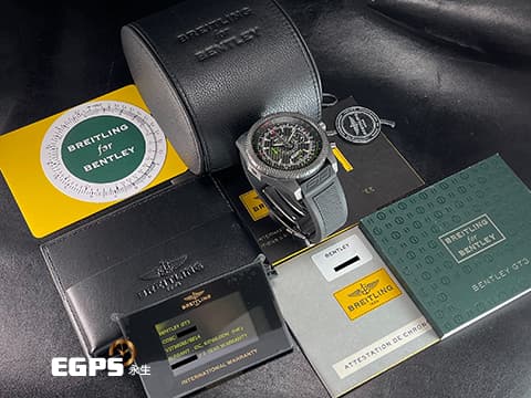 BREITLING 百年靈 Bentley 賓利聯名款 GT3 限量150只  DLC鍍黑鈦金屬材質  V273655S 自動上鍊 計時碼表 49mm