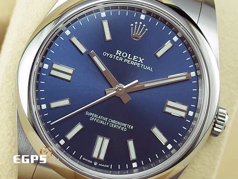 ROLEX 勞力士 Oyster Perpetual 124300 經典 蠔式恆動型 藍色面盤 OP41 不鏽鋼 2024年新式保卡 自動上鍊 41mm