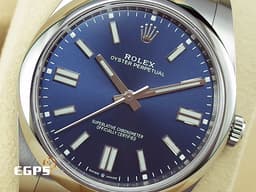 ROLEX 勞力士 Oyster Perpetual 124300 經典 蠔式恆動型 <font color=#2828FF>藍色面盤</font> OP41 不鏽鋼 <font color=#FF0000>2024年新式保卡</font> 自動上鍊 41mm