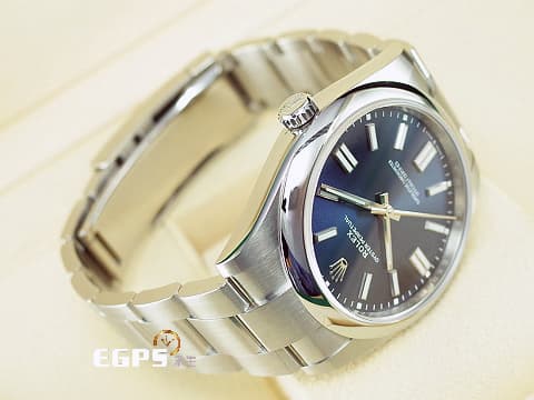 ROLEX 勞力士 Oyster Perpetual 41 蠔式恆動型 124300 亮藍色面盤 柱狀時標 經典 OP41 不鏽鋼 2024年保卡 自動上鍊 41mm