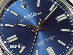 ROLEX 勞力士 Oyster Perpetual 124300 經典 蠔式恆動型 <font color=#2828FF>藍色面盤</font> OP41 不鏽鋼 <font color=#FF0000>2024年新式保卡</font> 自動上鍊 41mm