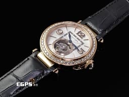 CARTIER 卡地亞 Pasha de Cartier HPI01575 18K玫瑰金材質 <font color="#05f0f0">陀飛輪 錶冠鑲嵌0.36克拉 錶圈鑲嵌47顆(共1.98克拉)&nbsp;&nbsp;</font><font color="#ff0000">2026年保卡 新式「QuickSwitch」錶帶快拆系統 附皮革錶帶 新錶訂價：約3,480,000元&nbsp;</font>自動上鍊 35.1mm