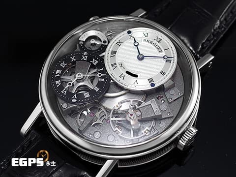 BREGUET 寶璣 Classique La Tradition 傳統系列 7067BB/G1/9W6 18K白金材質&nbsp;日夜顯示 GMT 兩地時區 動能顯示 鏤空面盤 工藝之美一覽無遺&nbsp;2026年保卡&nbsp;新錶訂價：1,514,000元 手上鍊 40mm