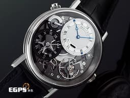 BREGUET 寶璣 Classique La Tradition 傳統系列 7067BB/G1/9W6 18K白金材質&nbsp;<font color="#05f0f0">日夜顯示 GMT 兩地時區 動能顯示 鏤空面盤 工藝之美一覽無遺</font>&nbsp;<font color="#ff0000">2026年保卡&nbsp;新錶訂價：1,514,000元</font> 手上鍊 40mm