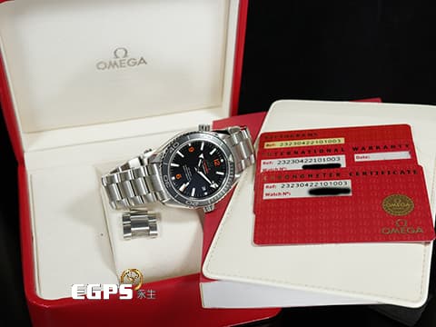 OMEGA 歐米茄 Seamaster Co-Axial Planet Ocean 600 海馬 23230422101003 不鏽鋼材質&nbsp;黑色單向旋轉陶瓷錶圈 同軸擒縱 排氦氣閥 潛水錶 自動上鍊 42mm