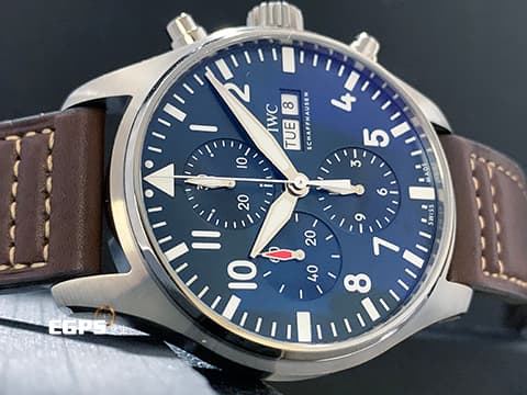 IWC 萬國錶 Pilot's Chronograph 飛行員系列 IW377714 計時碼表 Le Petit Prince「小王子」特別版 藍色面盤 不鏽鋼 2021年保卡&nbsp;飛行錶 自動上鍊 43mm