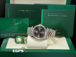 ROLEX 勞力士 DATEJUST 蠔式日誌型 DJ36 126281RBR 永恒玫瑰金半金款&nbsp;<font color="#05f0f0">原鑲鑽石錶圈、銀灰色VI &amp; IX鑽面</font>&nbsp;<font color="#FF0000">2026年保卡&nbsp;</font>自動上鏈 36mm